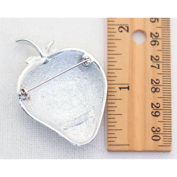 Vintage Silver Strawberry Brooch by Sarah Coventry - T18 - Picture 2 of 2